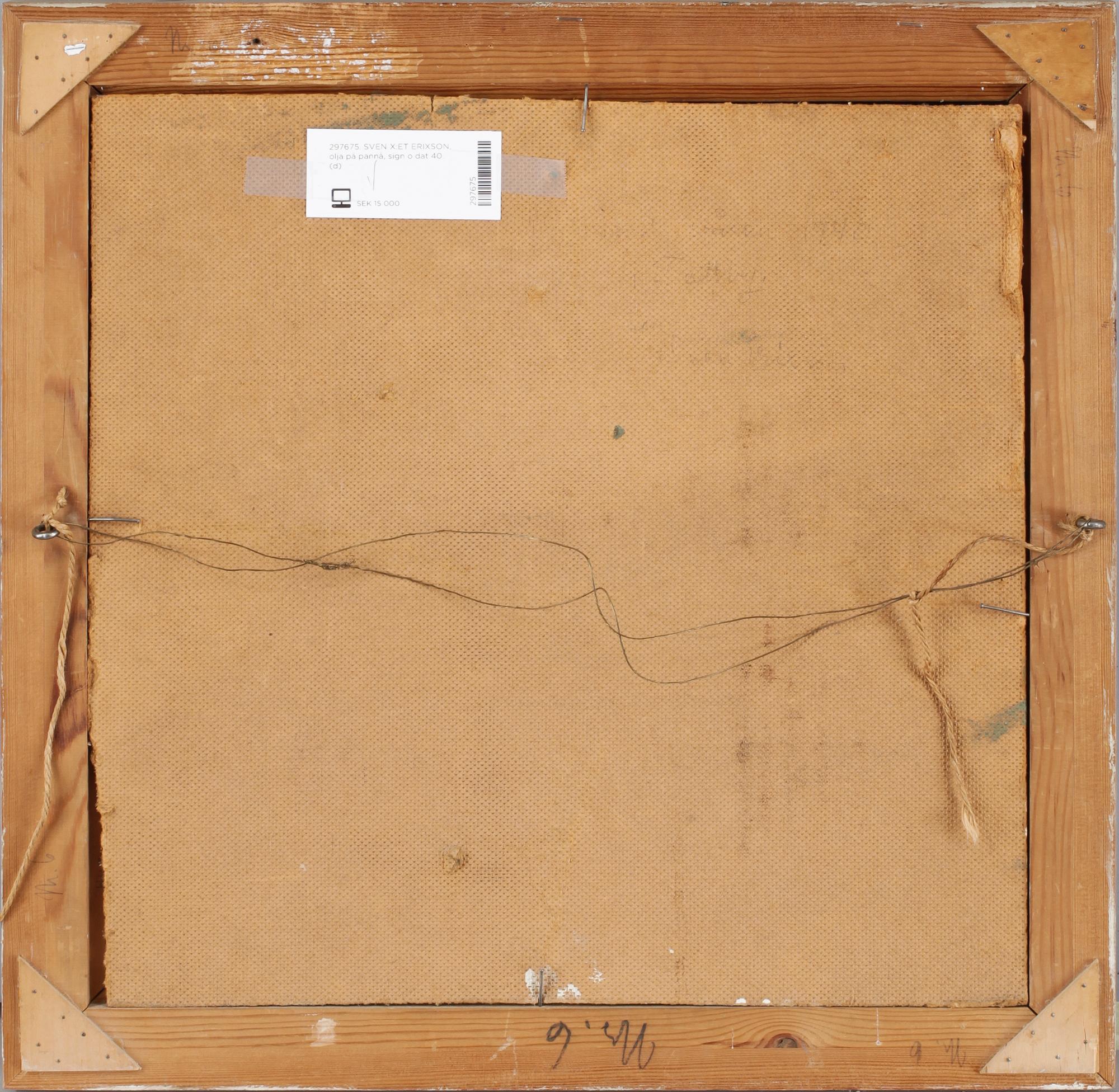 SVEN X:ET ERIXSON, olja på pannå, sign o dat 40.