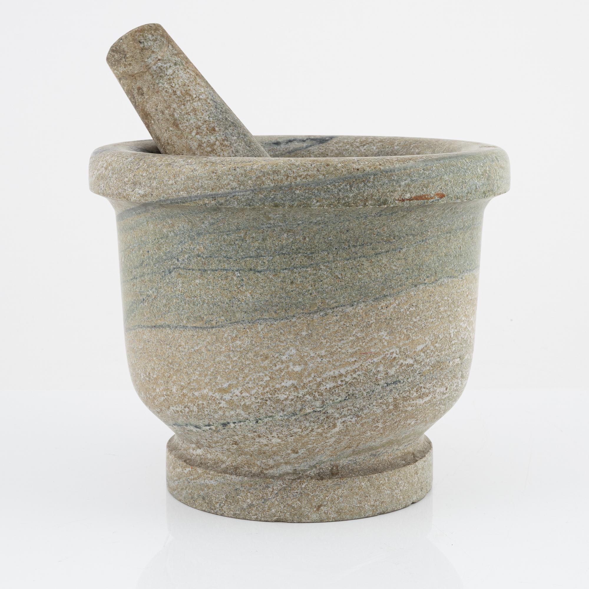 A marble mortar.