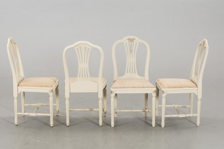 EIGHT GUSTAVIAN STYLE CHAIRS.