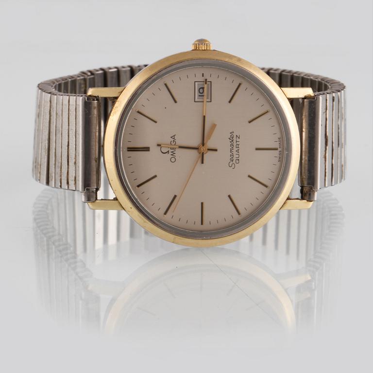 ARMBANDSUR, Omega, Seamaster, guld på stål.