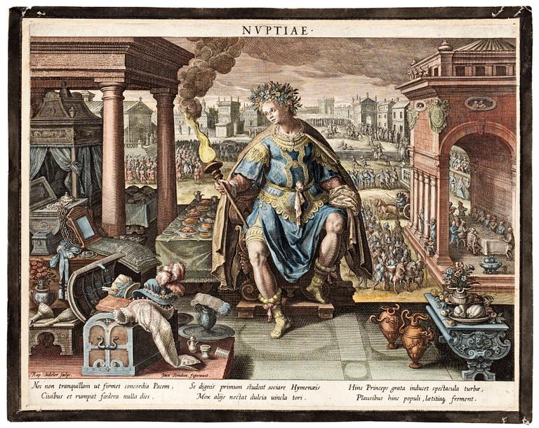 Raphaël Sadeler I Johannes Sadeler I 1550-1600, "Schema Seu Speculum Principum"  ("Arma"; "Litterae"; "Nuptiae"; "Pietas"; "Venatio").