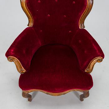 Fåtölj, nyrokoko, 1800-talets slut.