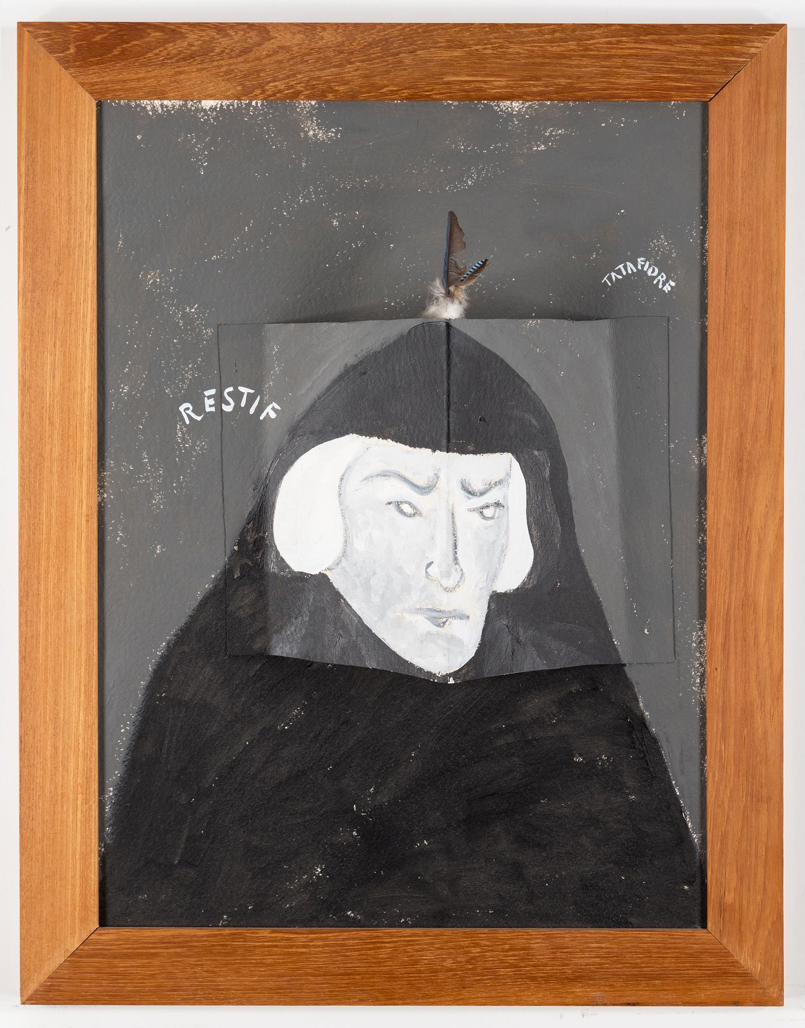 ERNESTO TATAFIORE, mixed media on panel. Signed Tatafiore.