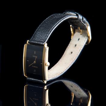 ARMBANDSUR, Rado Florence, guld, läderarmband. Original etui.