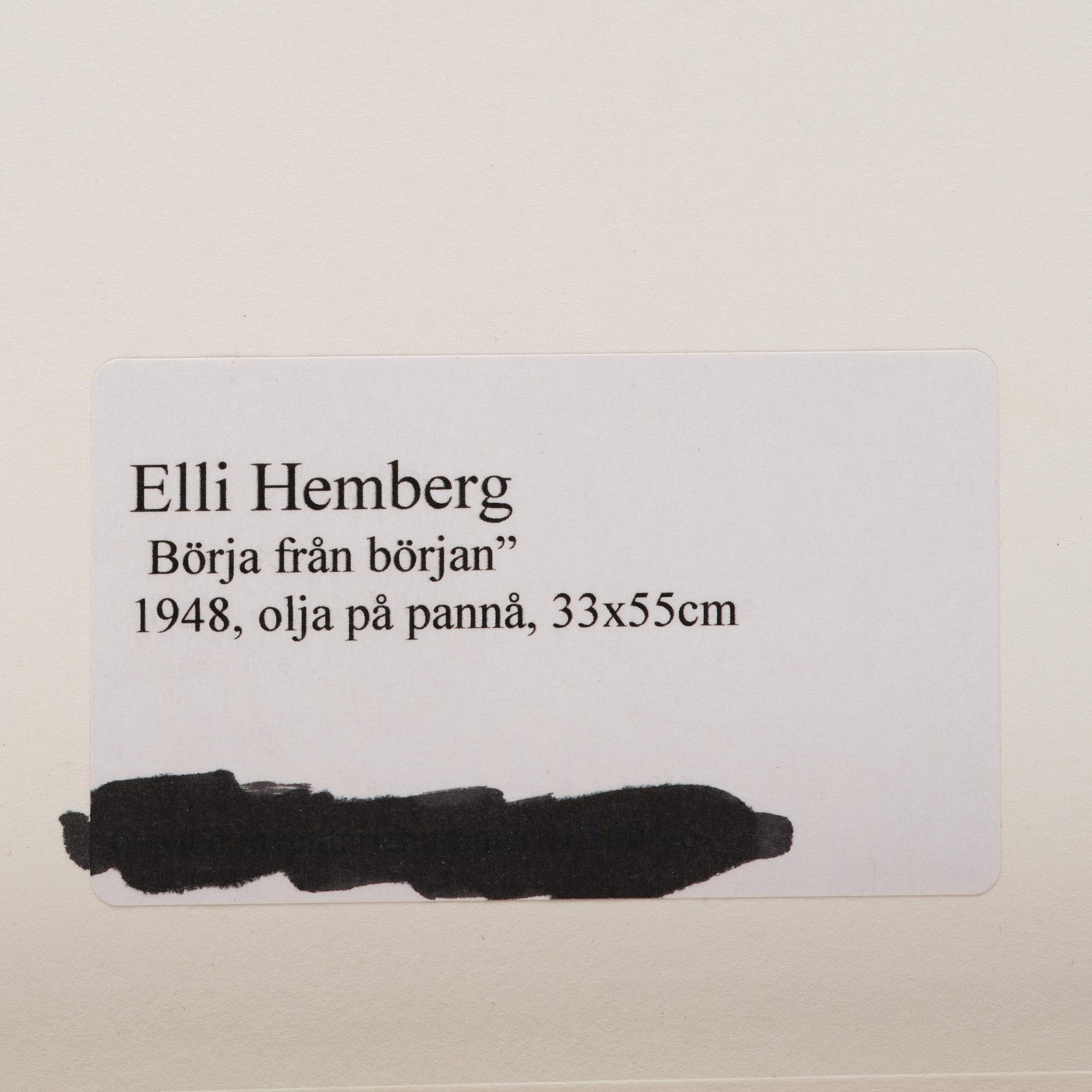 Elli Hemberg, "Börja från början".