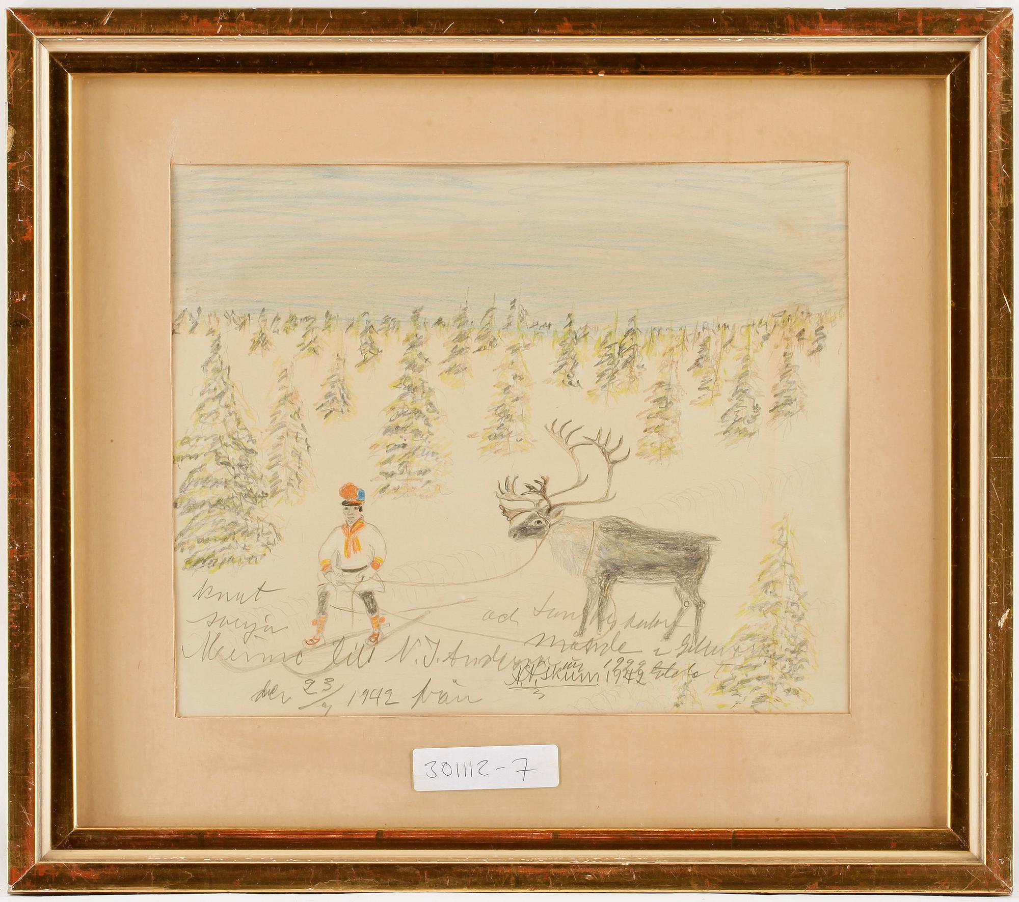 NILS NILSSON SKUM. Krita. Sign med dedikation.