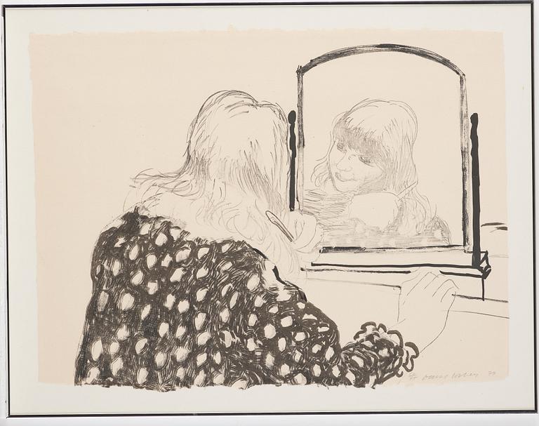David Hockney, "Ann combing her Hair".