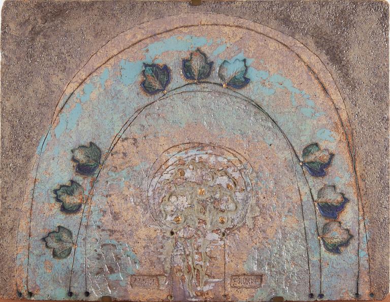 VÄGGRELIEF, keramik, Francesca Mascitti-Lindh, signerad i godset F.Lindh, Arabia.