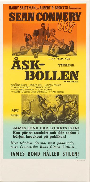 Filmaffischer 4 st James Bond.