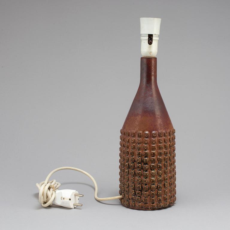 STIG LINDBERG, a stoneware table lamp. Gustavsberg.