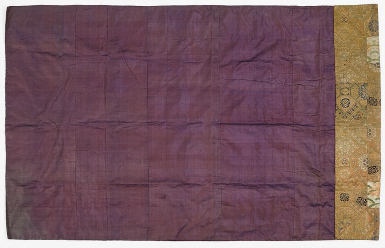 A patchwork blanket with Japanese silk brocade, Meiji period (1868-1912).
