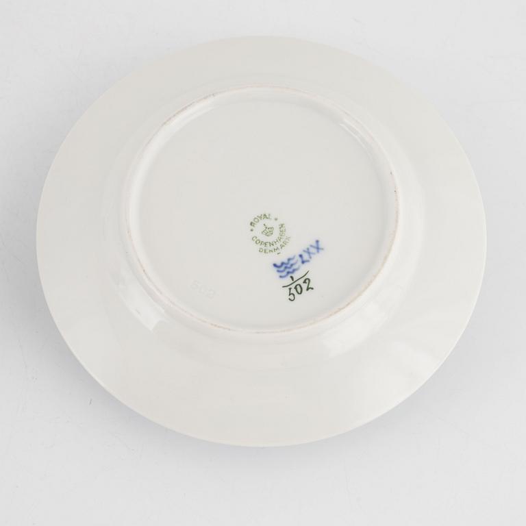 Smörskål, porslin, halvblonde, Musselmalet,  Royal Copenhagen, Danmark.