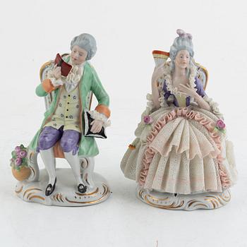 A pair of porcelain figurines, Rudolf Volkstädter, Germany, 20th century.