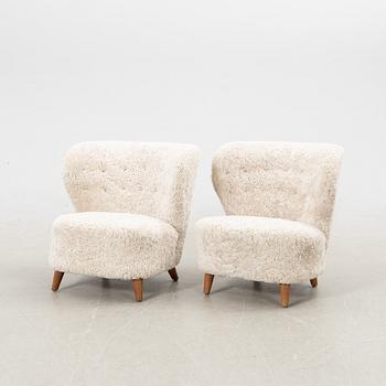 Armchairs, a pair, Swedish modern, 1940s.