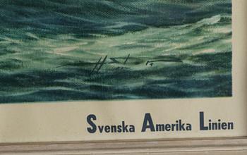 AFFISCH, Svenska Amerika Linjen, 1900-talets mitt.