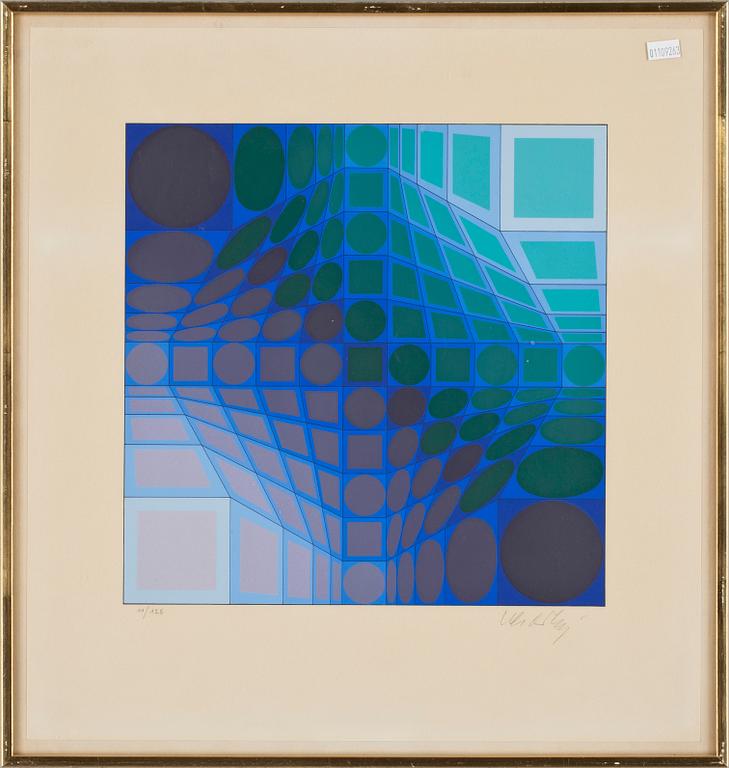 VICTOR VASARELY, 4 st, litografi, sign.