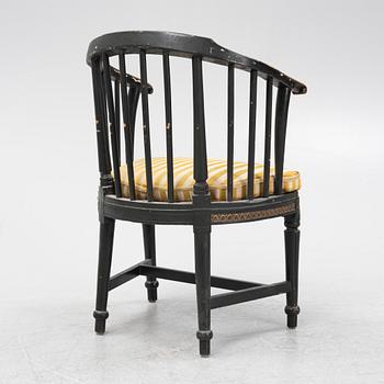 A painted Gustavian armchair, 18th Century.