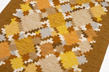 Ingegerd Silow, matta, rölakan, "Barken", komponerad 1976, signerad IS, ca 200 x 135 cm.