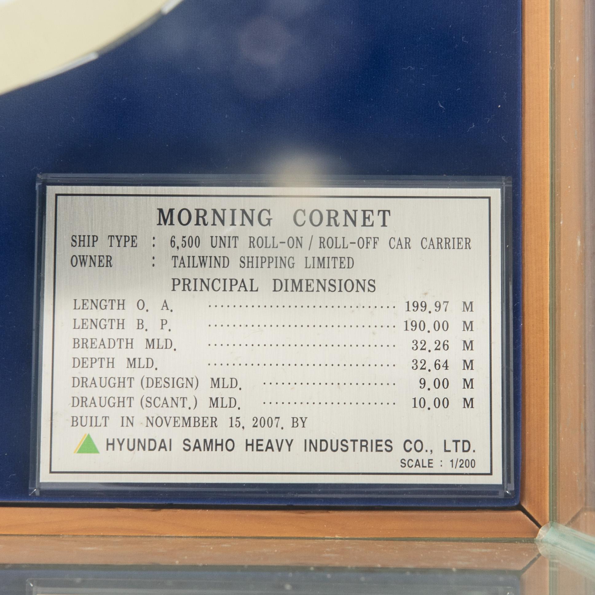 Fartygsmodell "Morning Cornet", Hundai Sahmo Heavy Industies Company LTD. 2007.