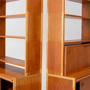 Bookshelves, a pair, mid-20th century.