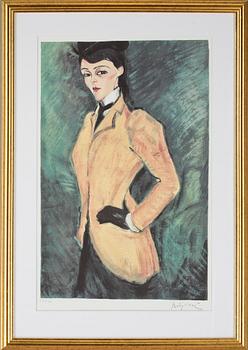 Amadeo Modigliani · AMADEO MODIGLIANI (Efter), färglitografi, stämpelsign. Numr 132/150