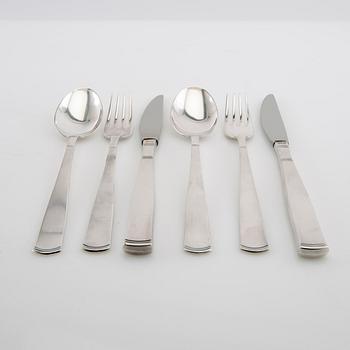 Jacob Ängman, cutlery 18 dlr silver "Rosenholm" GAB Eskilstuna 1970s.