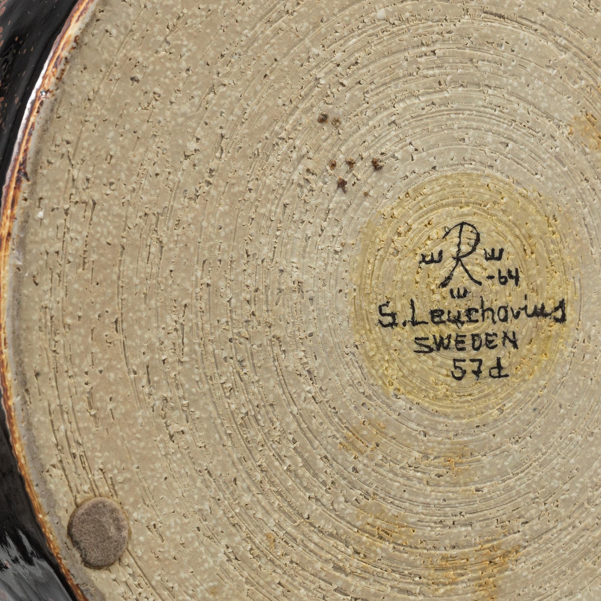 SYLVIA LEUCHOVIUS, vas, stengods, unikat, Rörstrand.