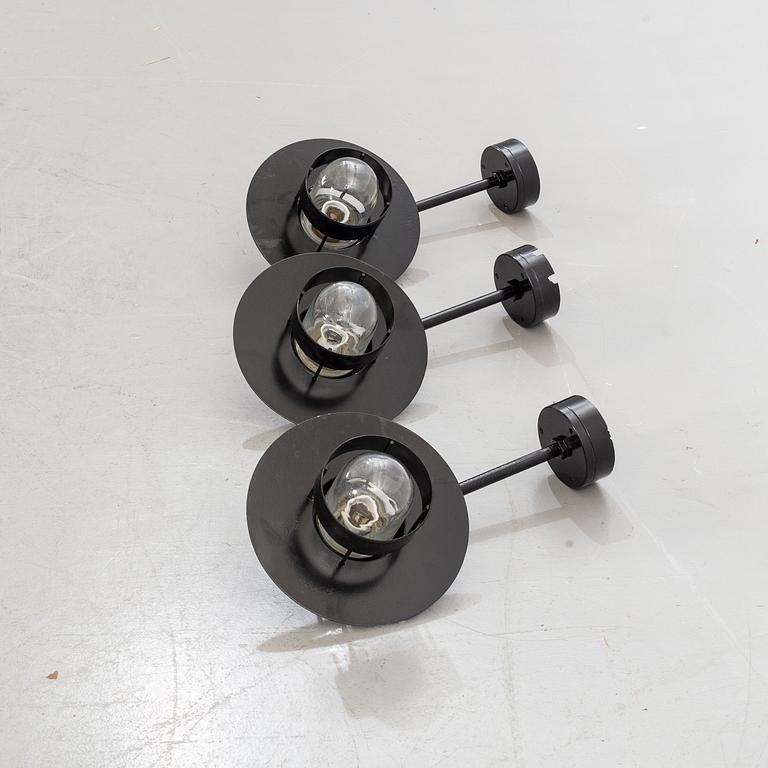 JENS MØLLER-JENSEN, three wall lamps for out doors, "Albertslund", Louis Poulsen.