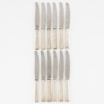 Twelve silver knives, Carl Gustaf Hagbeck, Stockholm, 1806 (one 1830).