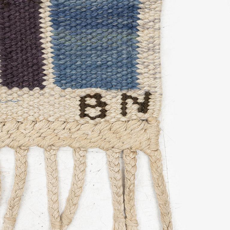 Barbro Nilsson, a carpet, 'Salerno blå', flat weave, c. 245 x 182 cm, signed AB MMF BN.