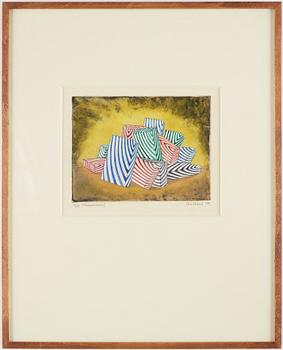 Sten Eklund, akvarellerad etsning, signerad och daterad 1991, numrerad 4/10.