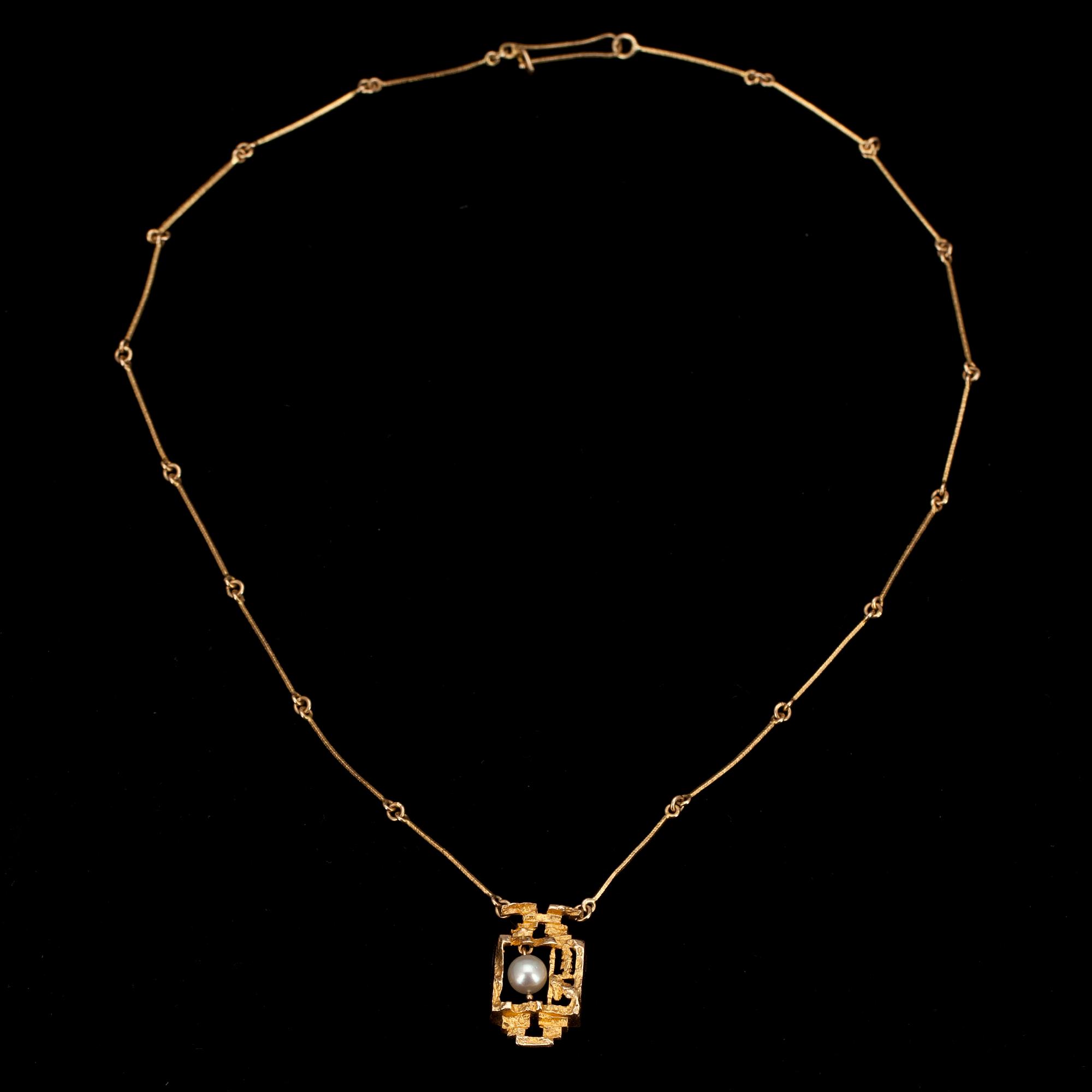 HÄNGSMYCKE, "Magisk pärla" guld 14K, pärla, Björn Weckström Lapponia. Vikt 7,5 g.