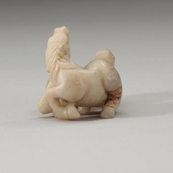 A nephrite figure of horses, China.