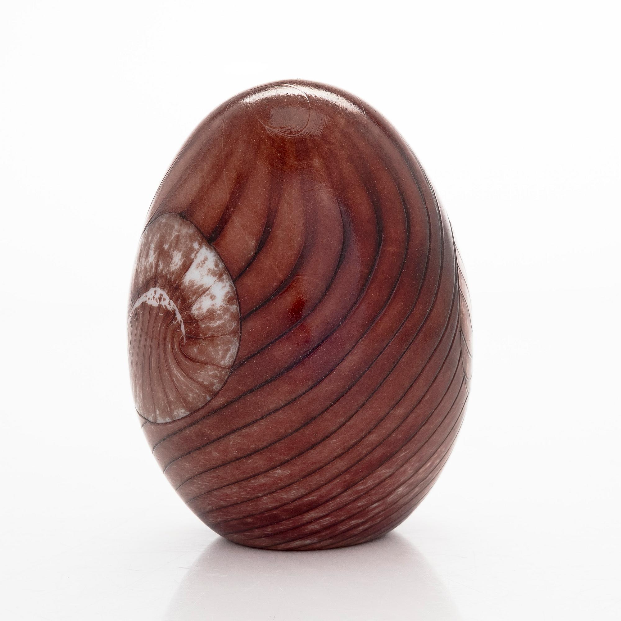 Oiva Toikka, year egg 2010, "Rosebud's egg", signed O. Toikka Nuutajärvi numbered 120/750.