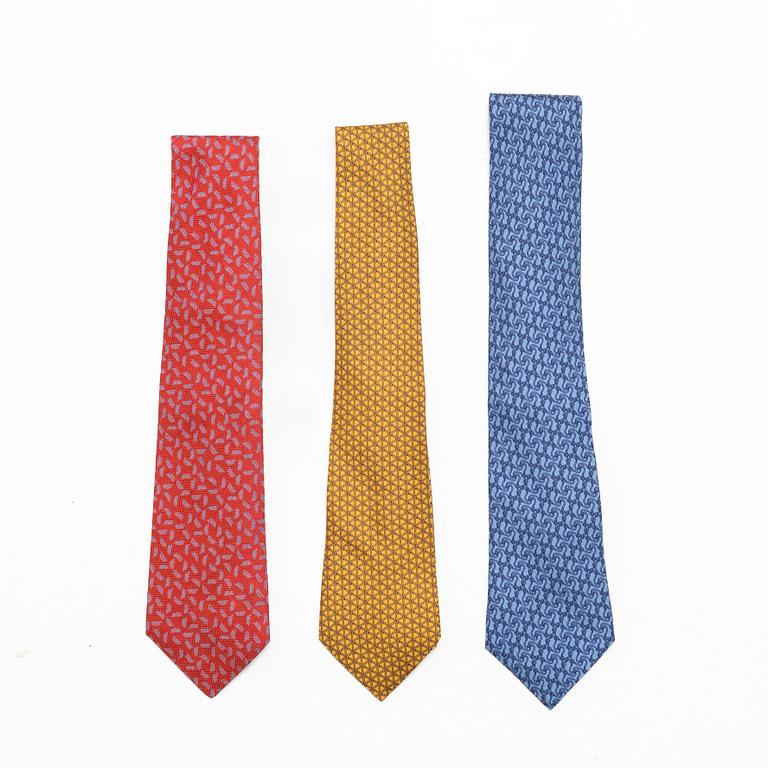 Hermès, slipsar, tre st.