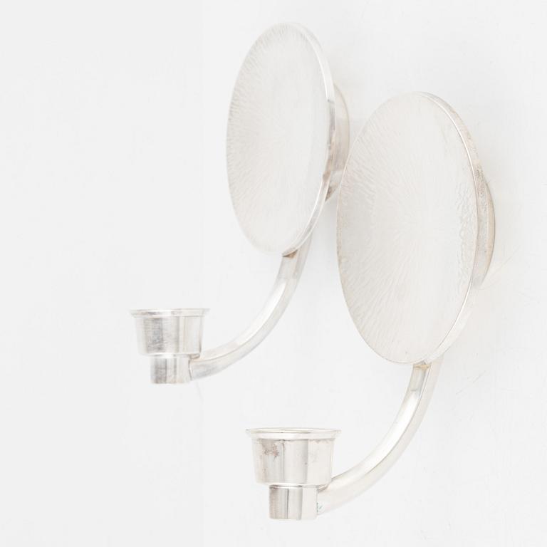 Eric Löfman, a pair of silver sconces, MGAB, Uppsala, Sweden, 1972.