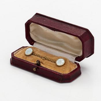 Kultanapit, 14K (56) kultaa, emalia, Pietari, vuosidan vaihde 1800/1900.