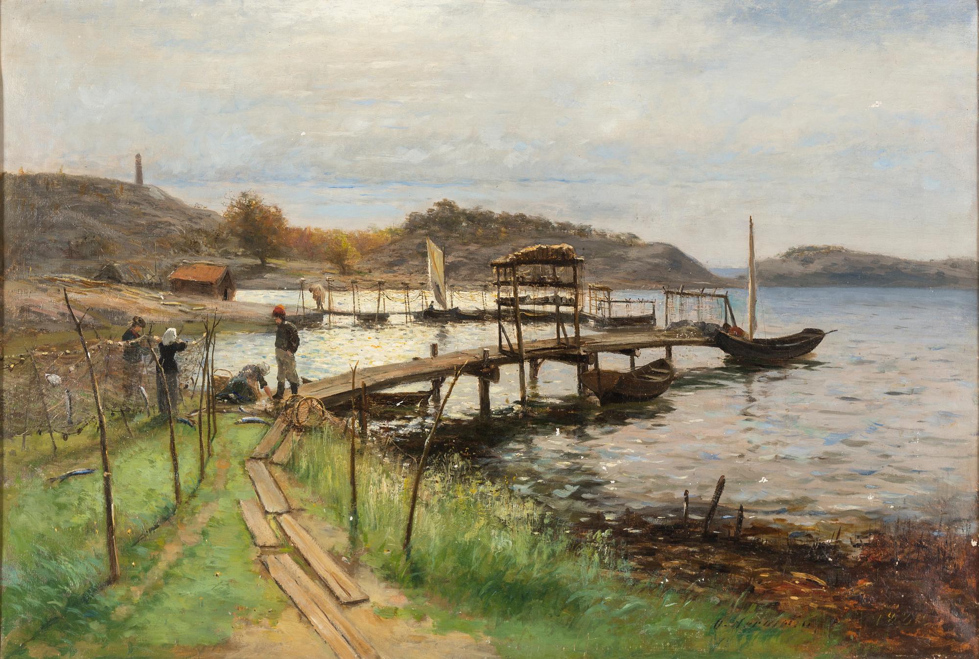 OLOF HERMELIN, oil on canvas, signed and indistinctly dated 188X.