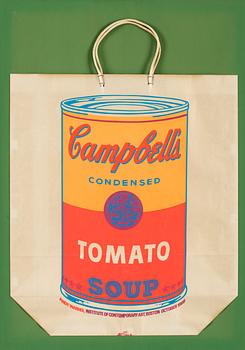 43. Andy Warhol, "Campbell's soup can on shopping bag".