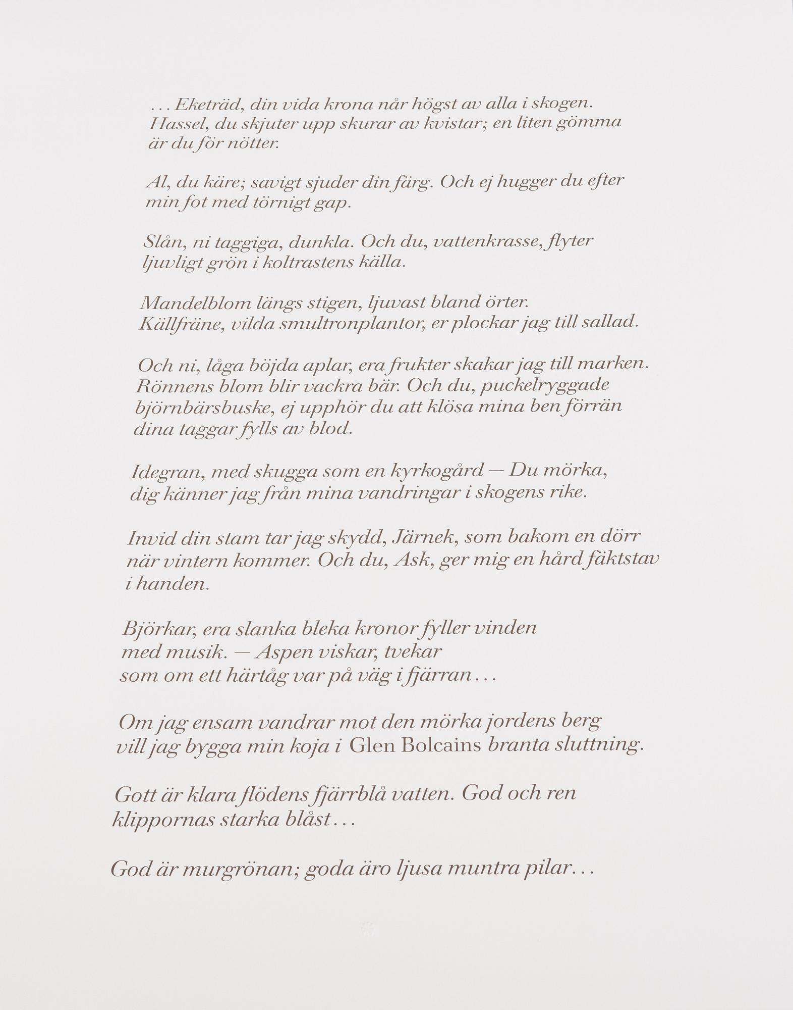 Ulf Trotzig, "King Sweeney", portfolio with nine colour etchings.