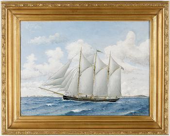 OKÄND KONSTNÄR, olja på duk, signerad E Meuller, 1900-talets början.
