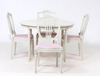 MATSALSGRUPP, 5 delar, gustaviansk stil, 1900-tal.