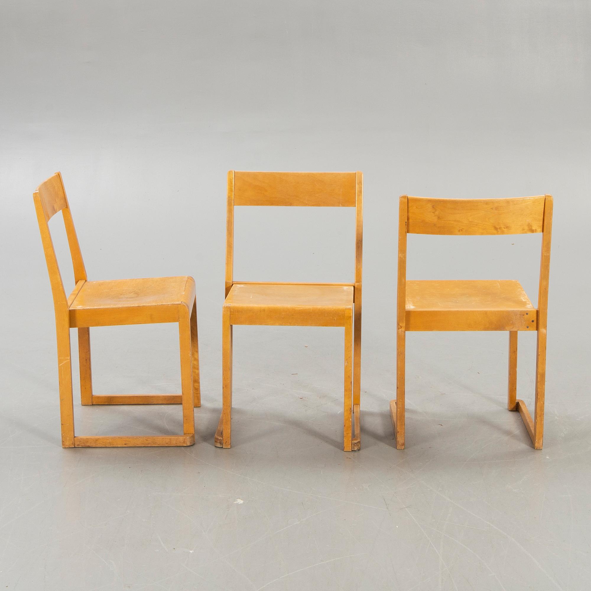 Sven Markelius, chairs, 6 pcs, "Orchestra chair", mid-20th century.