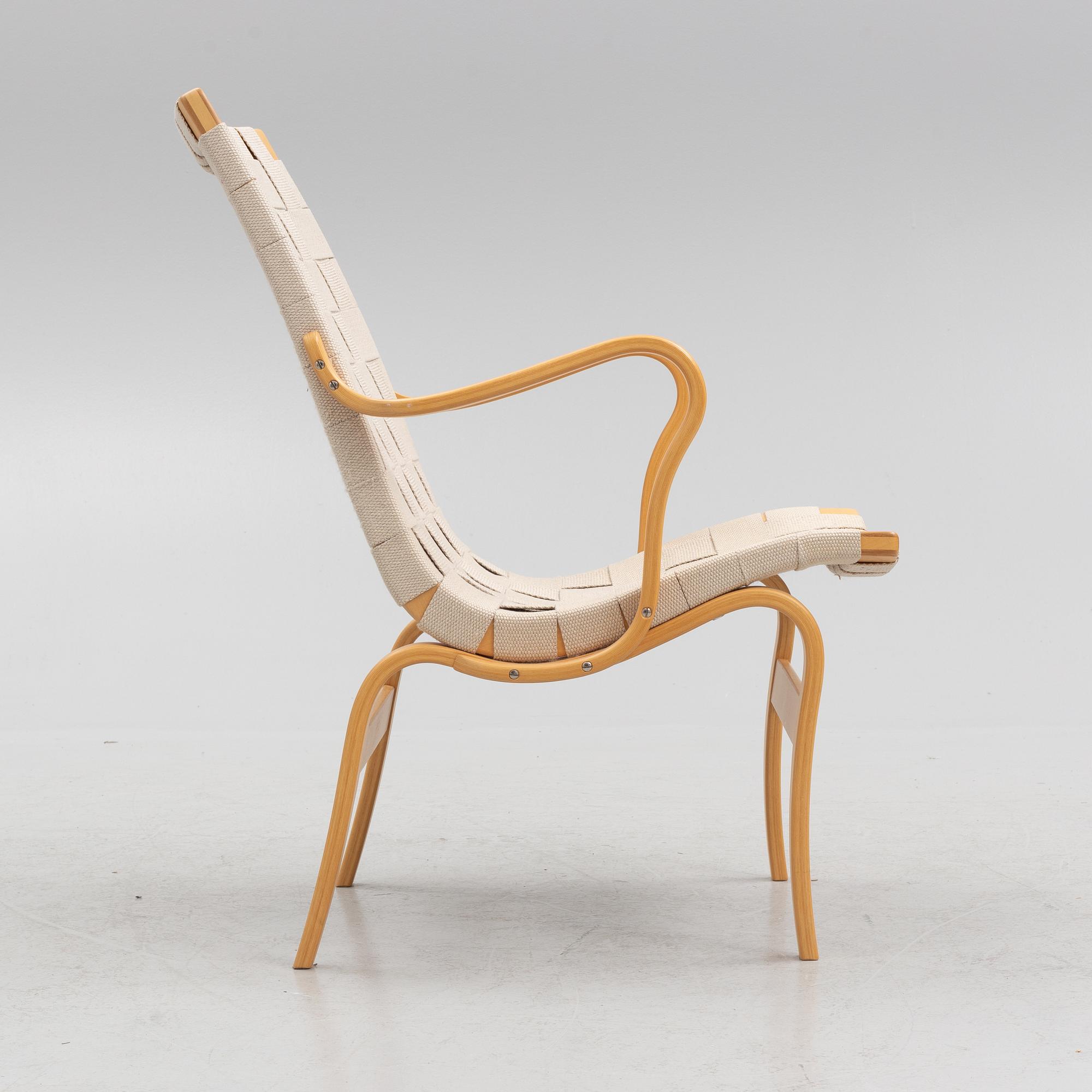 Bruno Mathsson, armchair, "Eva", Dux, late 20th century.