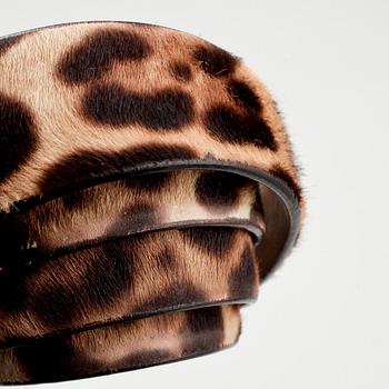 DOLCE & GABBANA, a leo printed pony hair belt.