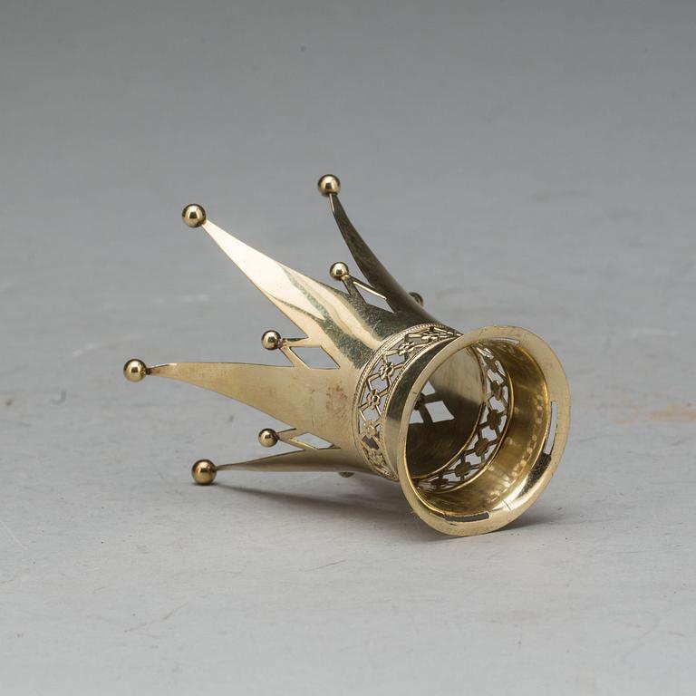 BRUDKRONA, förgyllt silver, K & E Carlson 1947, Göteborg. Ca 40g.