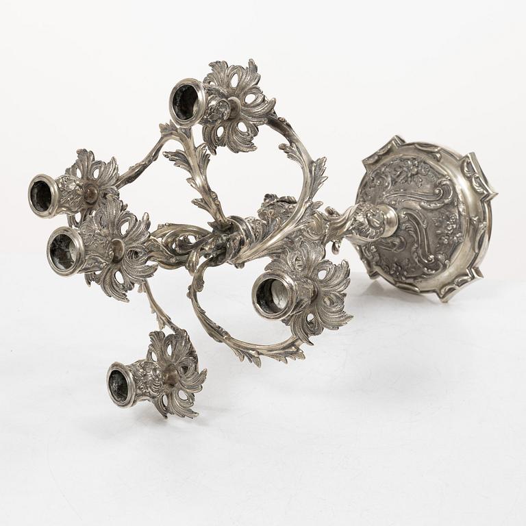 Candelabrum, silver, Rococo style, 20th century.