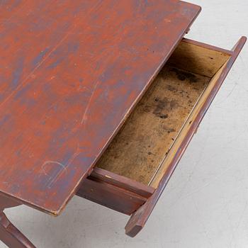 A painted pine table, 19th Century.
