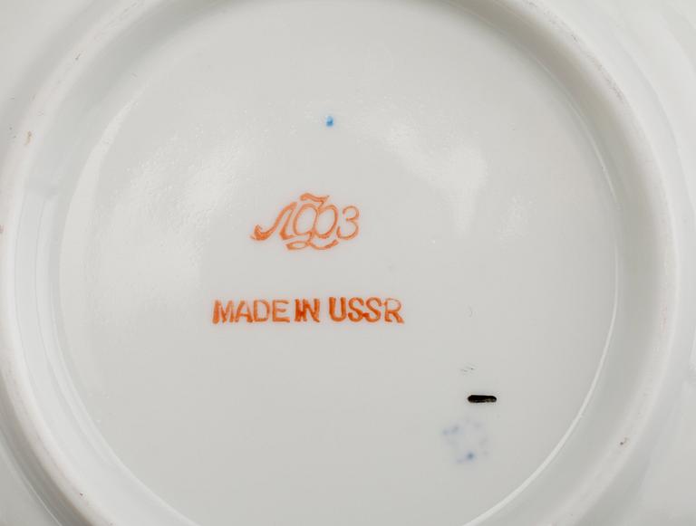 KAFFESERVIS, 23 del, porslin, Ryssland.