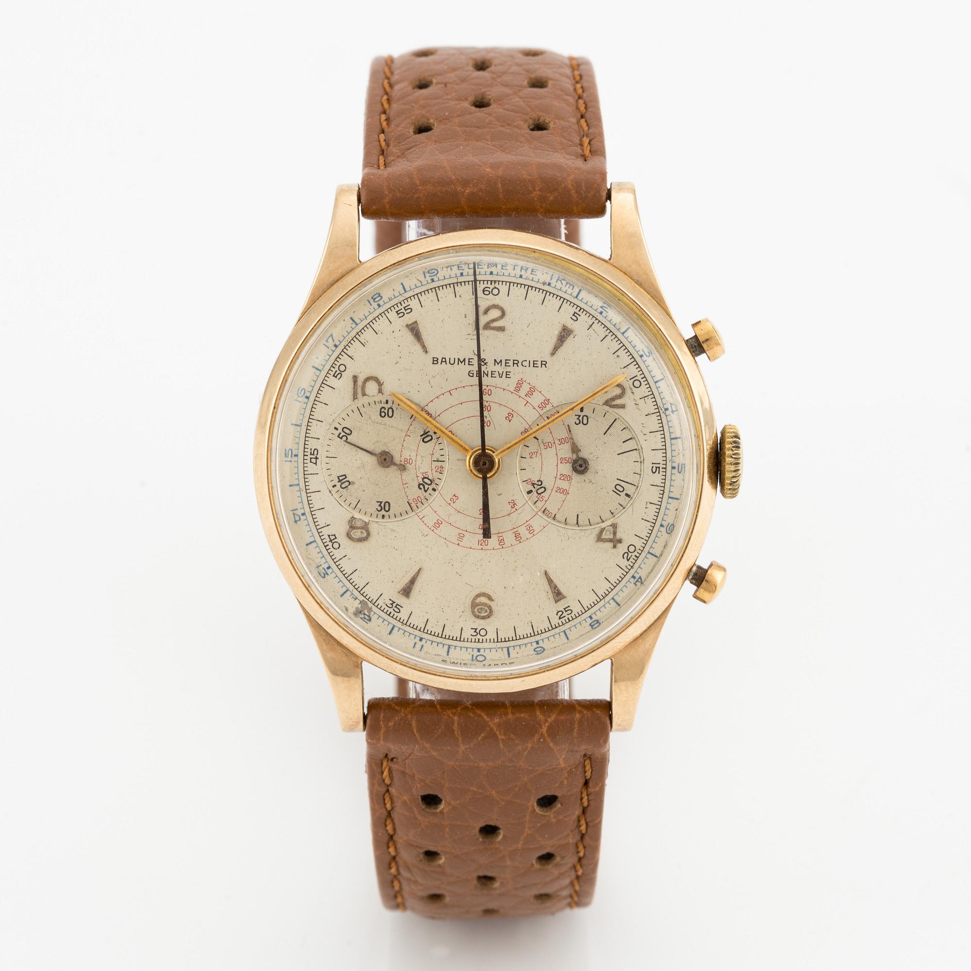 Baume & Mercier, wristwatch, chronograph, 37,5 mm.